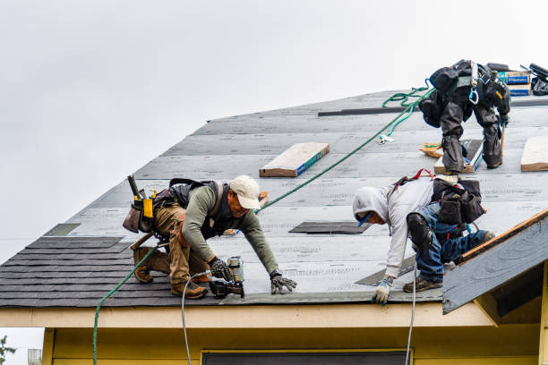 Professional Gutter Installation technician working in Riverton, CT